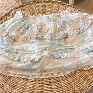 LoveShackFancy Pastel Floral Mini Billie Skirt